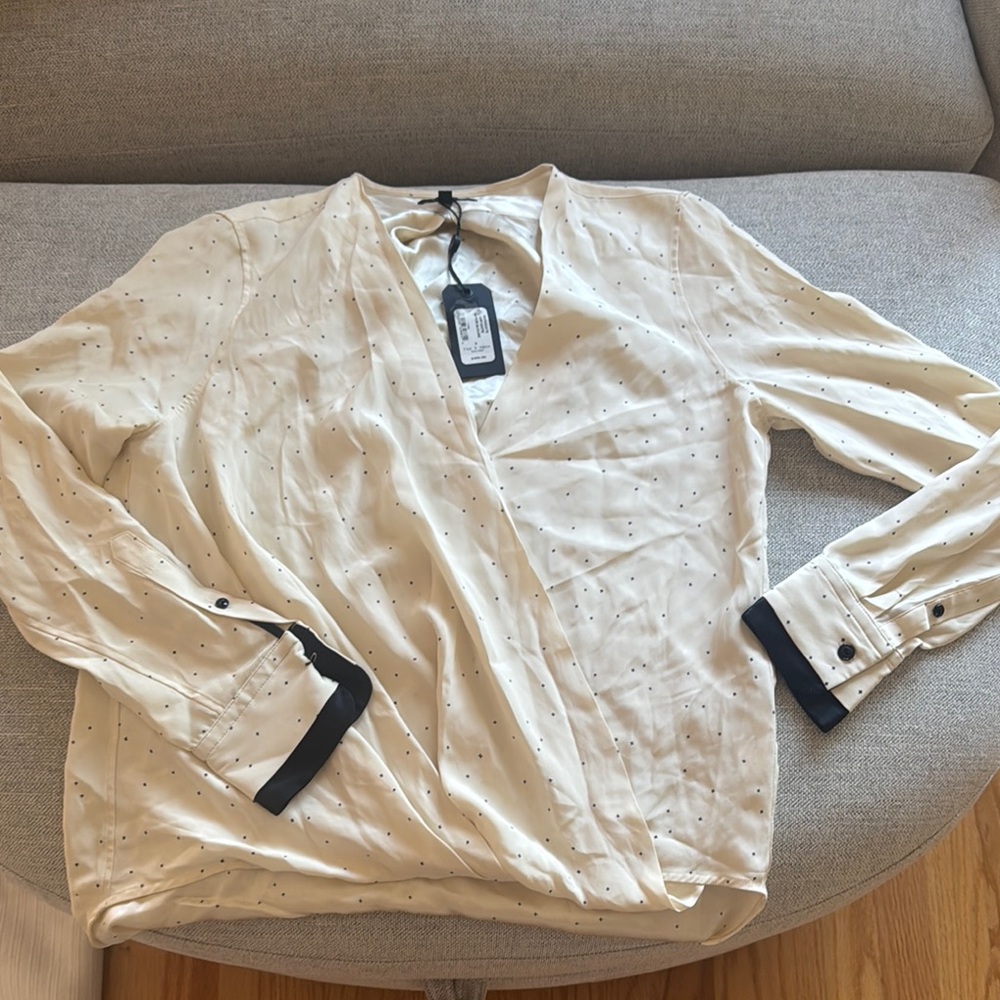 Rag & Bone Cream Blouse with Black Accents